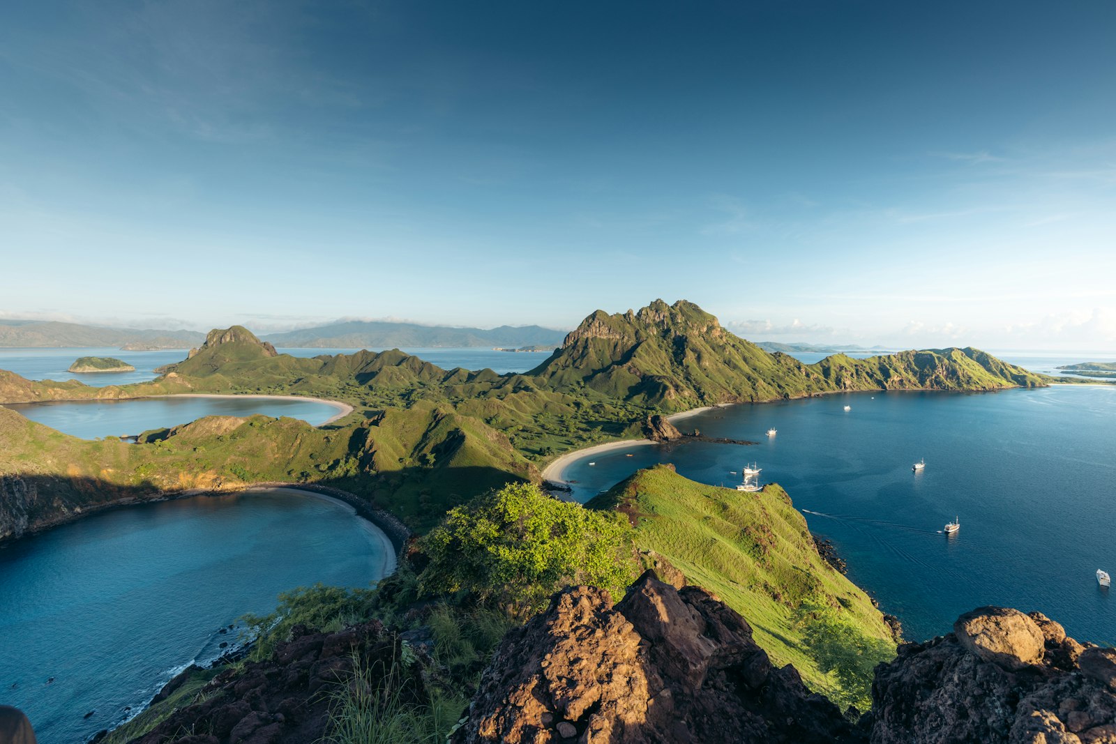 Aerial of small island in Komodo National Park