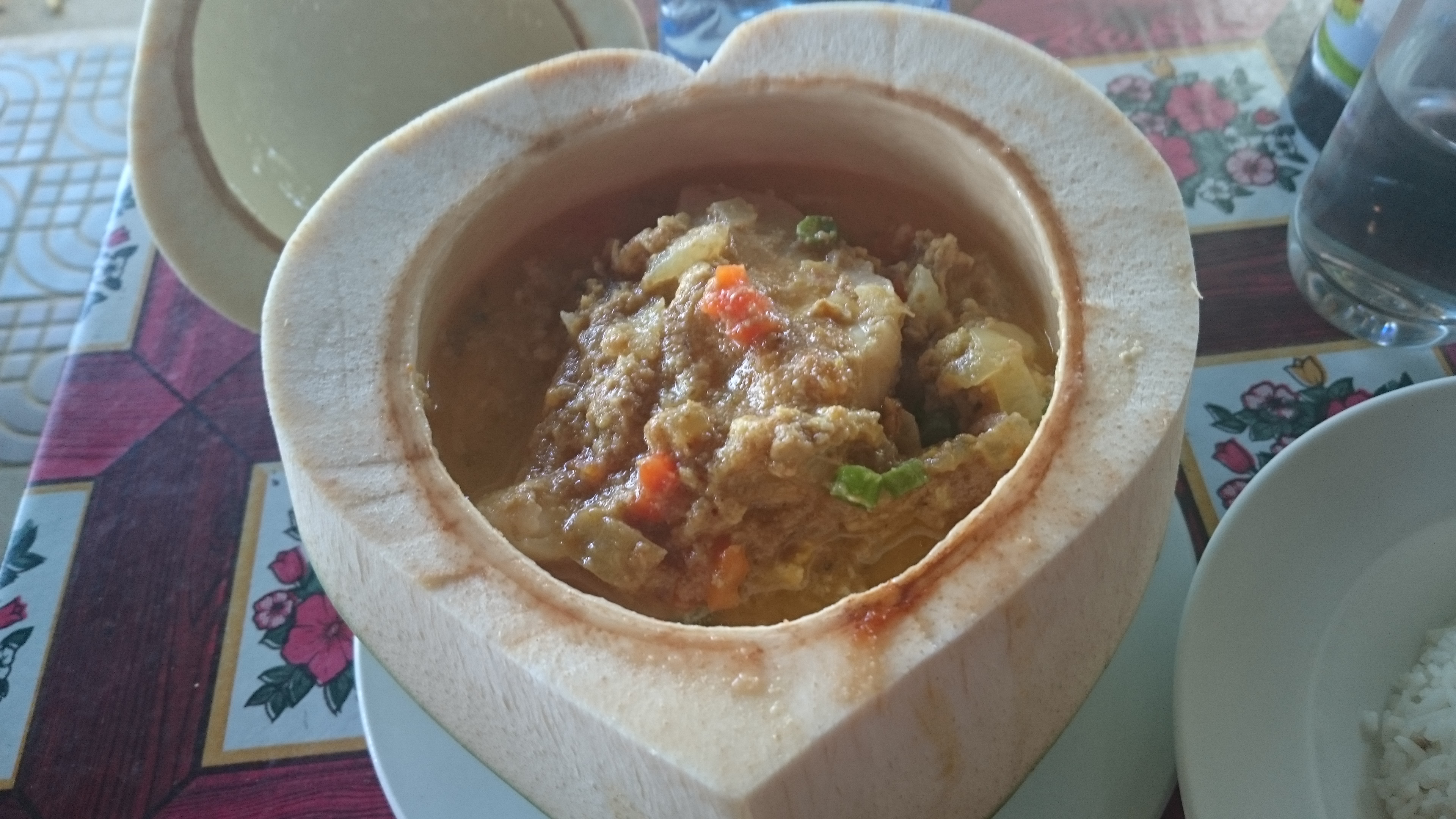 Cambodian fish amok served traditionally