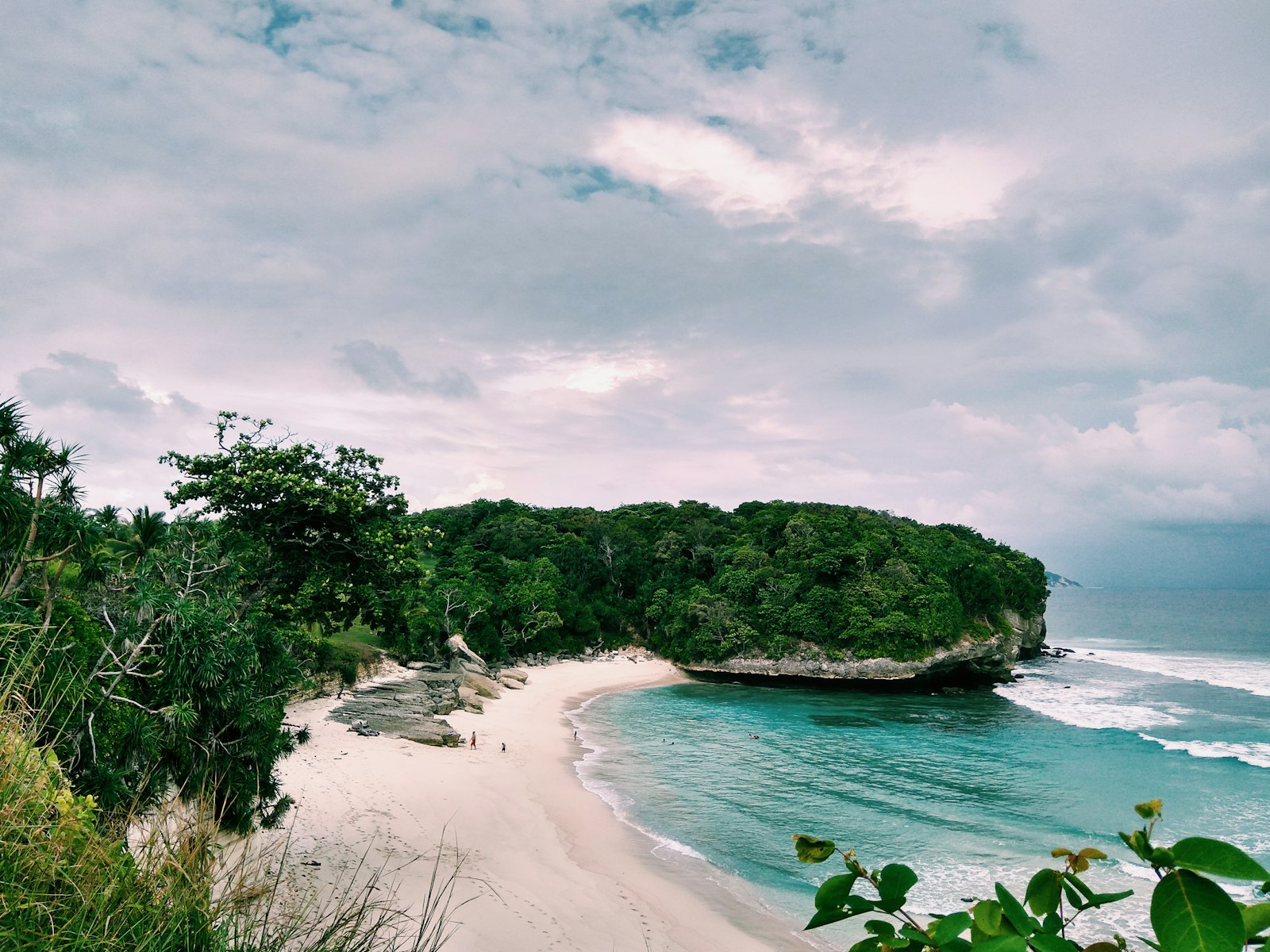 Empty white-sand beach on Sumba's southwest coast