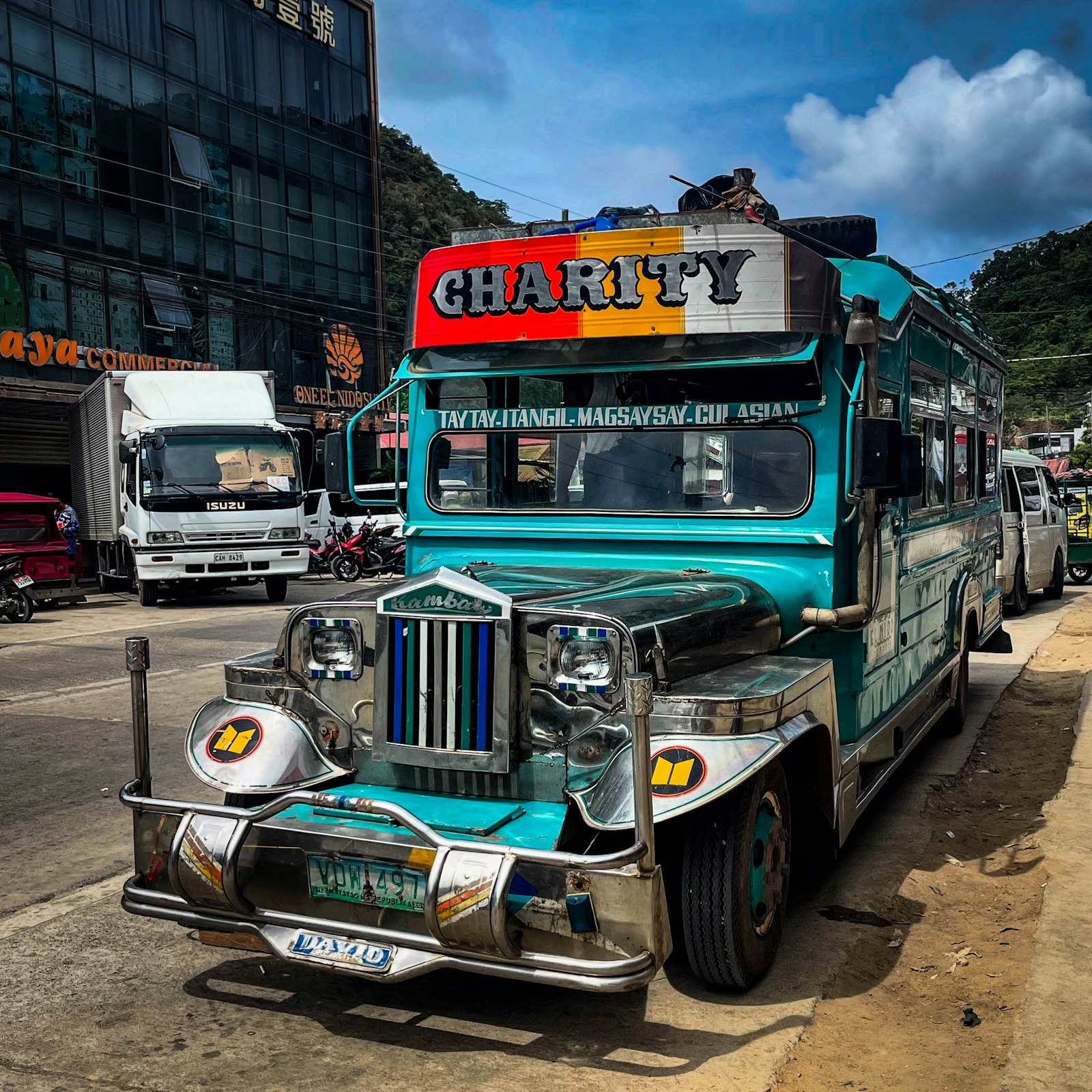 Colourful traditional Philippine jeepney parked on a street