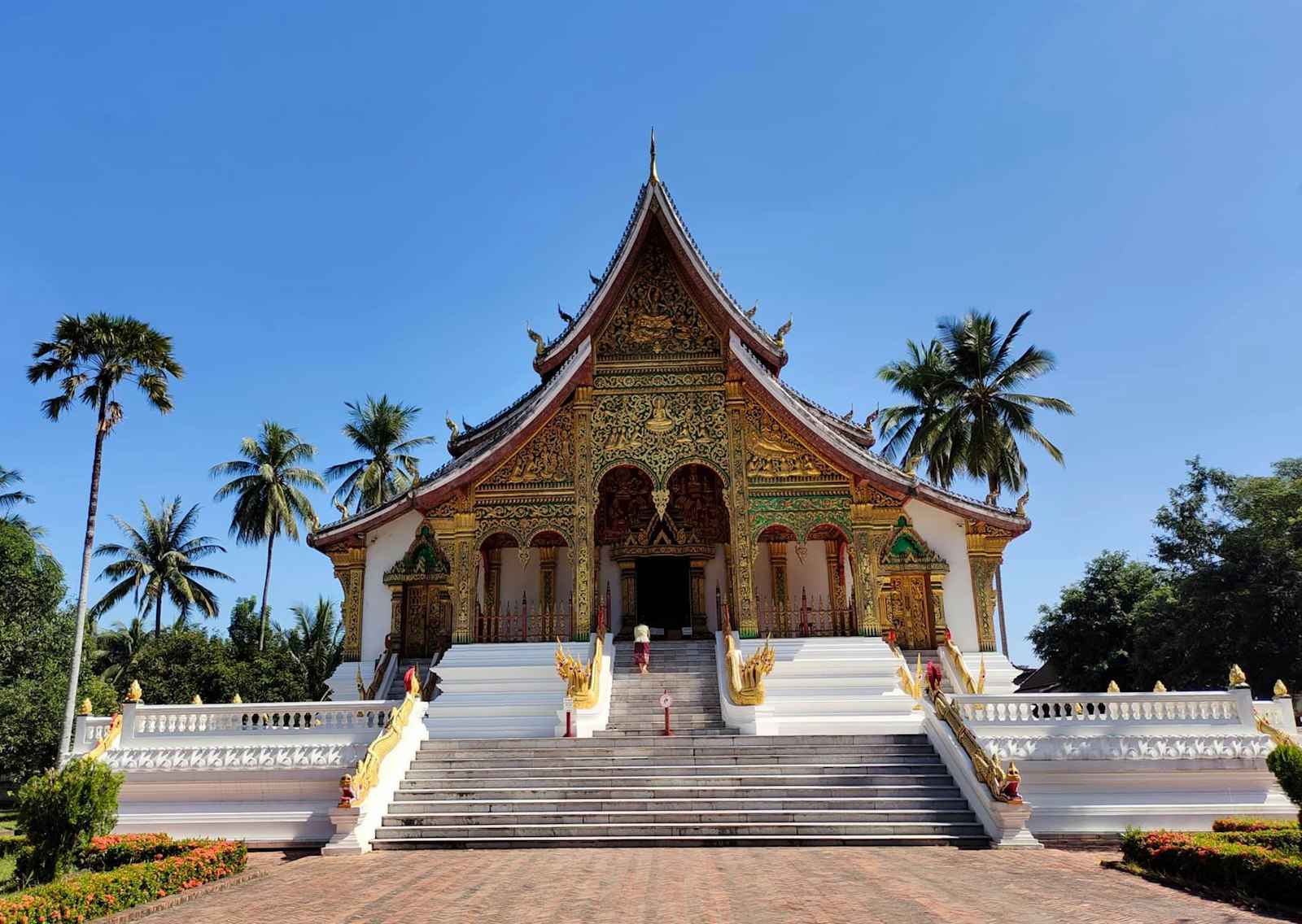 Golden Buddhist temple in Luang Prabang, Laos