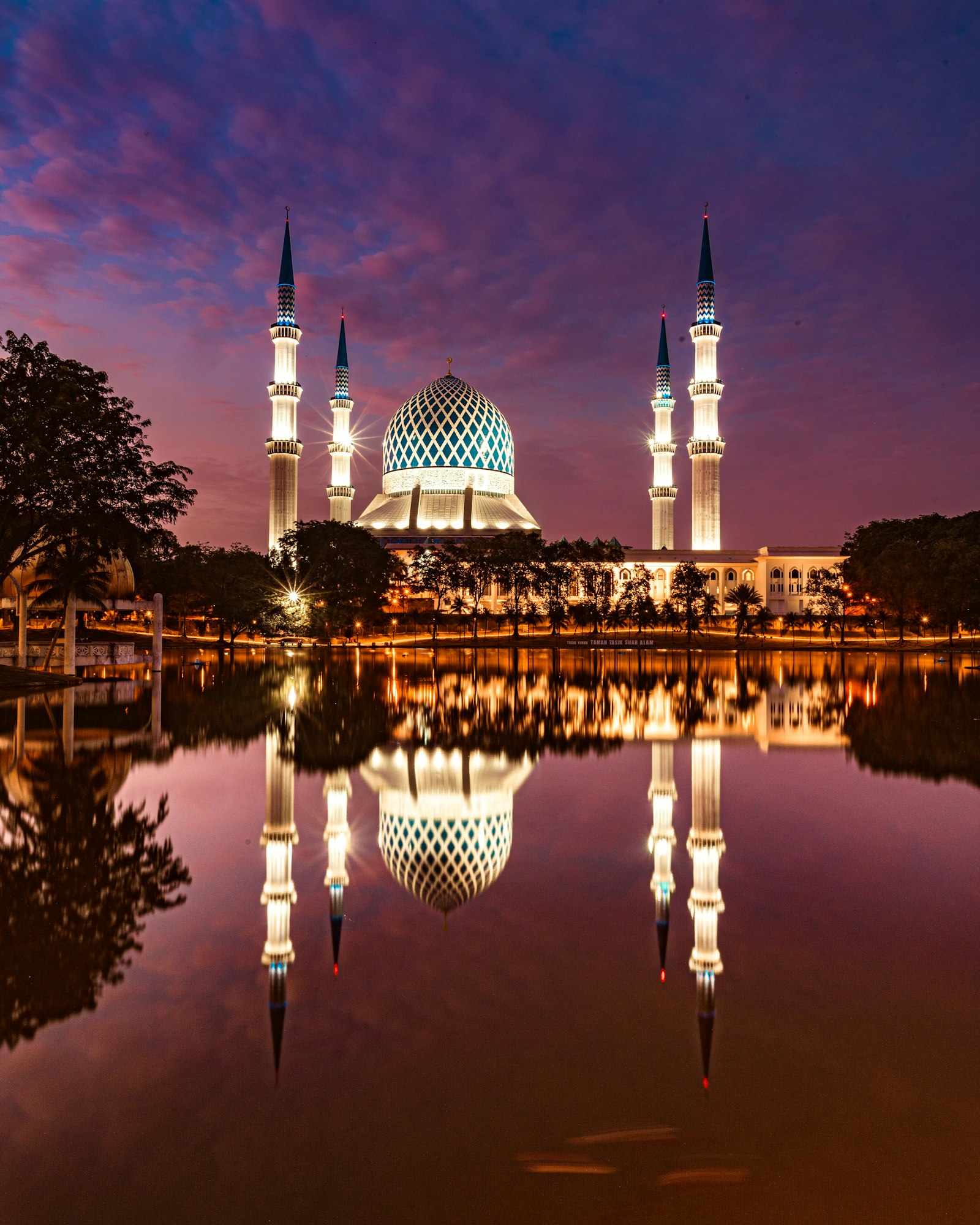 Mosque with dome architecture in Malaysia