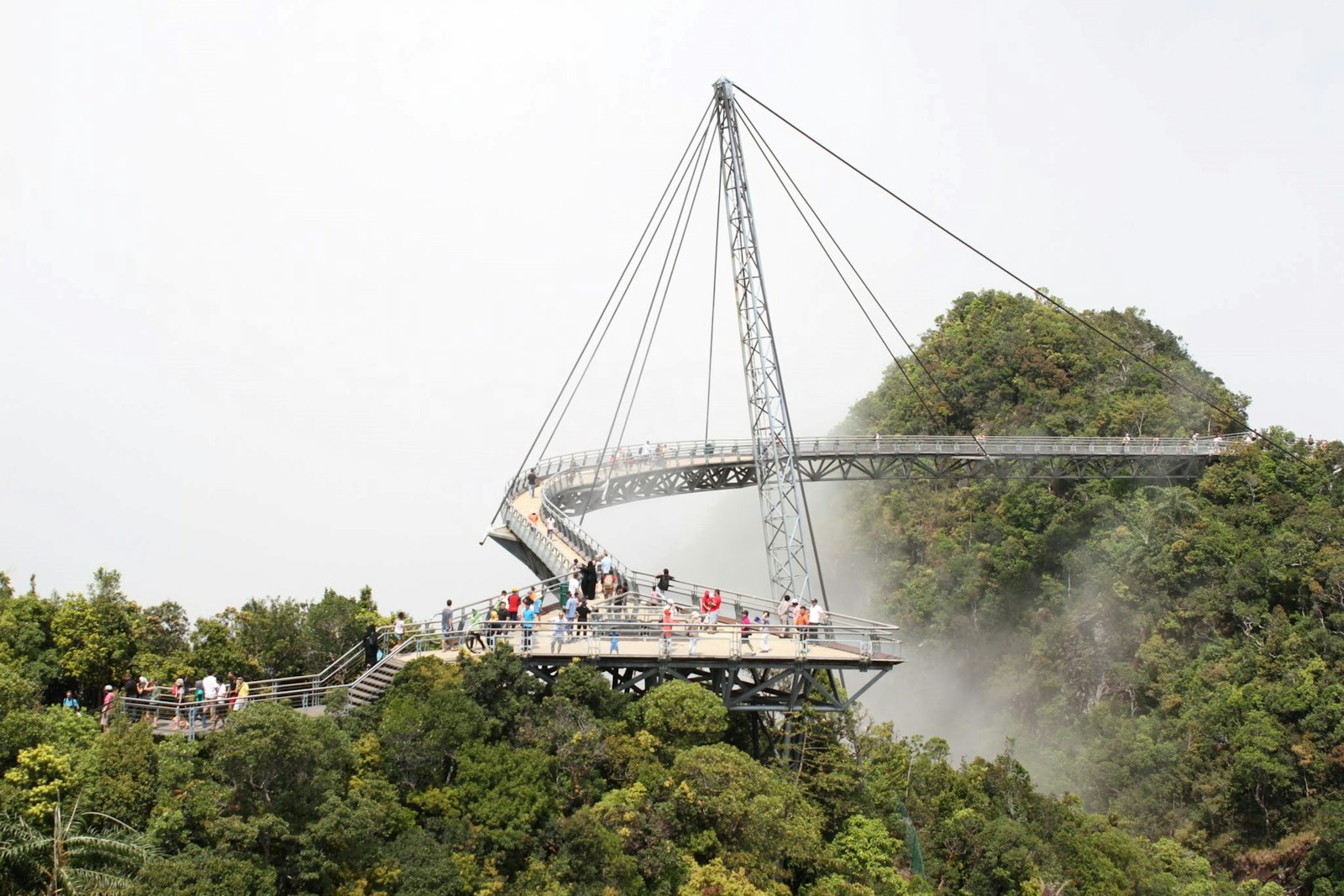 Langkawi cable car over forested mountains