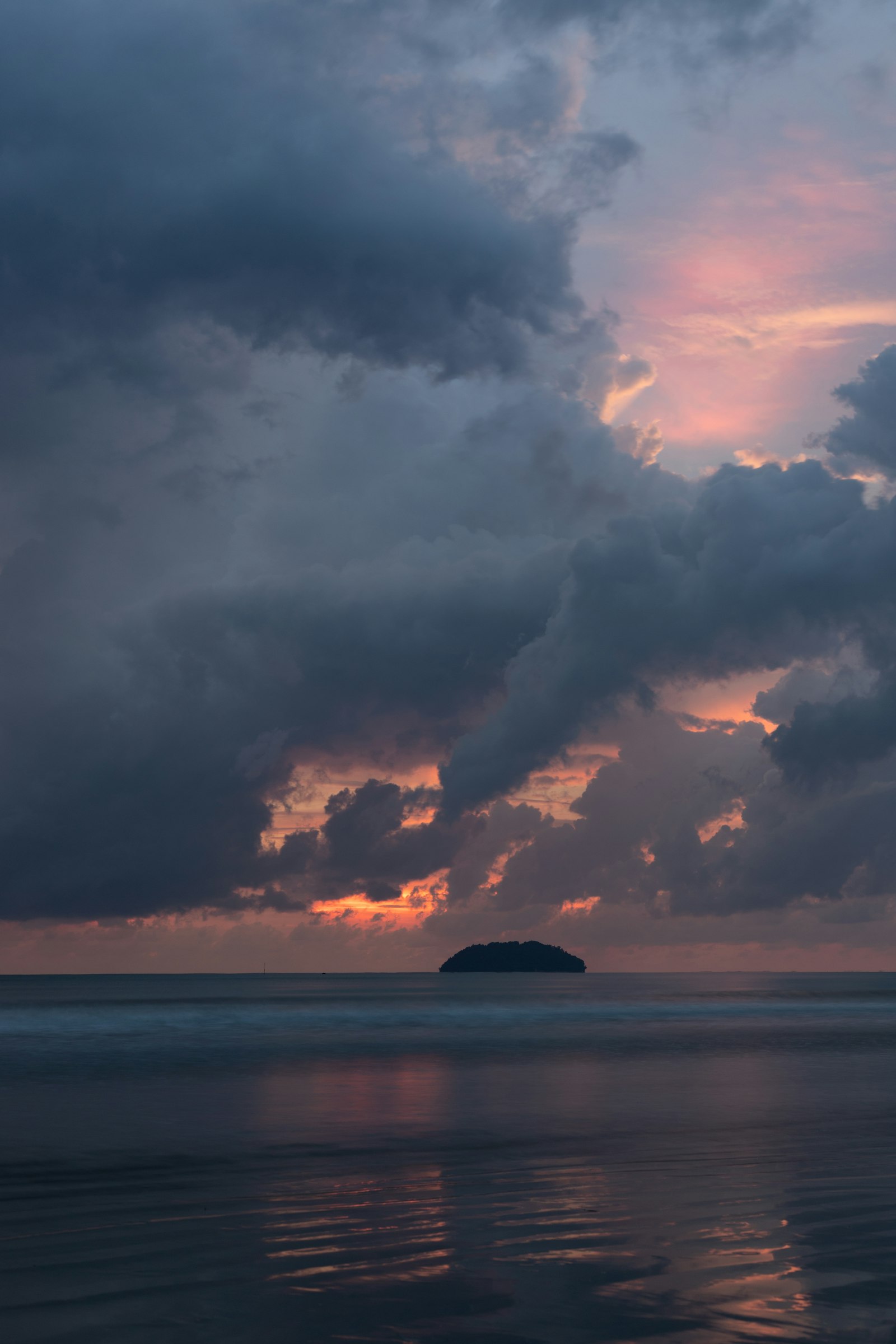 Sunset over a small island near Kota Kinabalu, Sabah