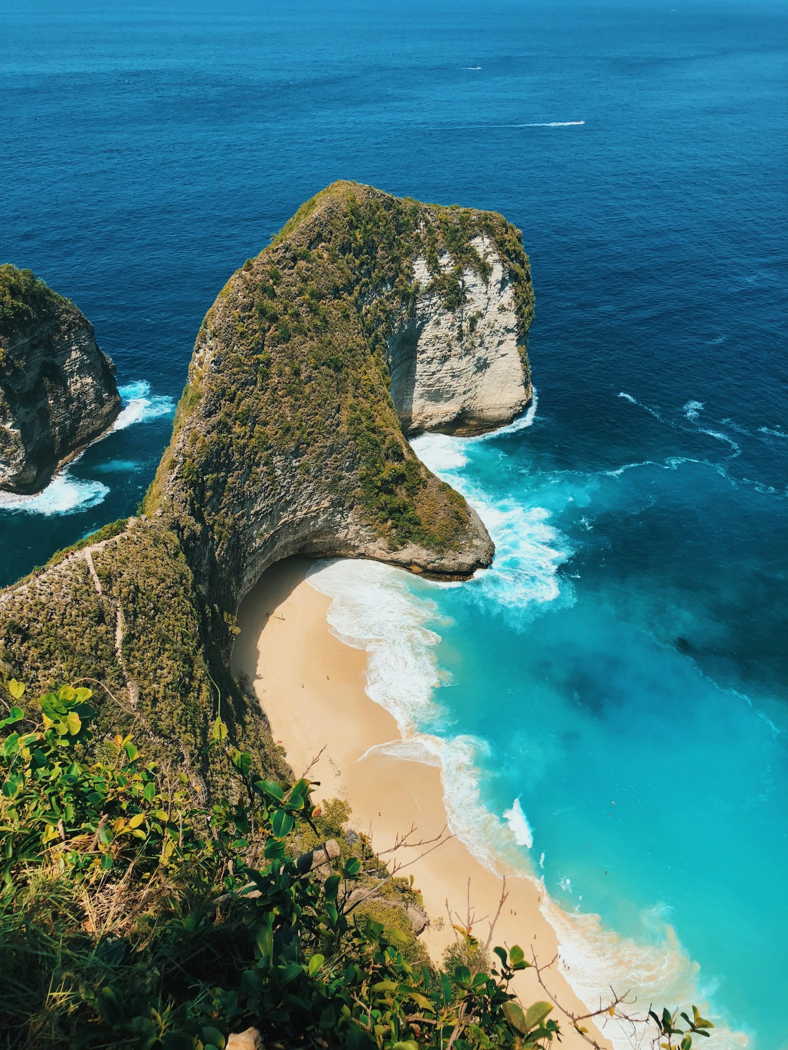 Aerial view of Bali cliff coastline